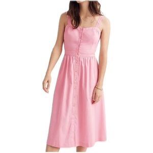 Madewell Fleur Bow-Back Midi Dress in Pink